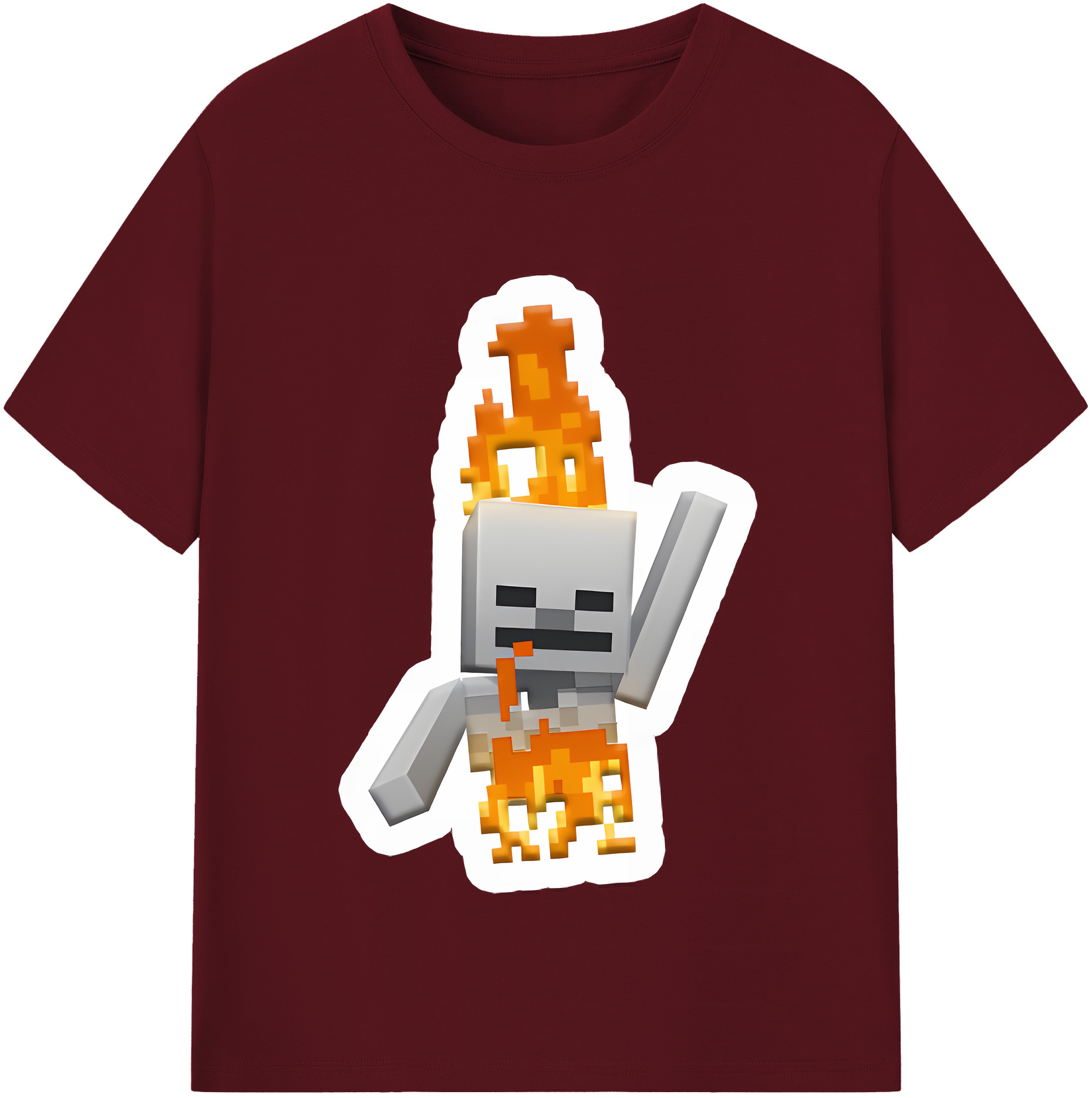 （画像用） マインクラフト ブロックの世界 Minecraft MC Block world 綿100％半袖Tシャツ（フロントプリント）